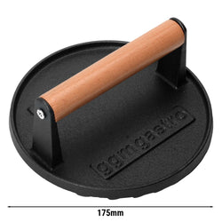 Burgerpresse - Gusseisen - Ø 175mm - gerillt