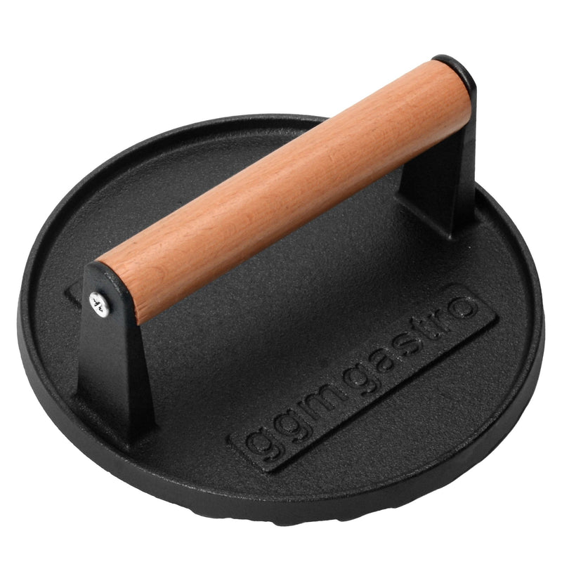 Burgerpresse - Gusseisen - Ø 175mm - gerillt