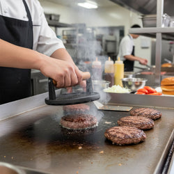 Burgerpresse - Gusseisen - Ø 175mm - gerillt