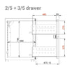 Drawer Unit for Beer Bars - 1x 2/5 & 1x 3/5 Drawers - for BRA & BLA Series
