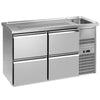 Stół chłodniczy barowy Premium PLUS – 1550 x 700 mm – z 4 szufladami 1/2