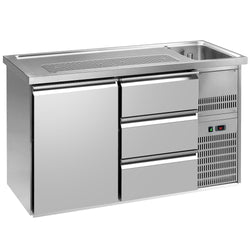 Lada barmańska PREMIUM PLUS - 1550x700mm - 1 Drzwi & 3 Szuflady