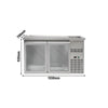 Stół chłodniczy barowy Premium PLUS – 1550 x 700 mm – z 2 drzwiami szklanymi