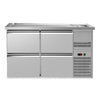 Lada barmańska PREMIUM PLUS - 1550x700mm - 4 Szuflady - z 1 zlewem i 2 ociekaczami
