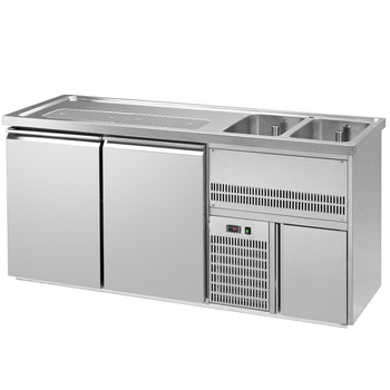 Barowy stół chłodniczy PREMIUM PLUS - 1950x700mm - 2 drzwi - Prime Gastro