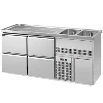 Barowy stół chłodniczy Premium PLUS - 1950x700mm - 4 szuflady - Prime Gastro