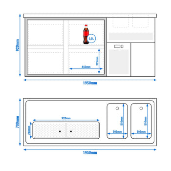 Barowy stół chłodniczy Premium PLUS - 1950x700mm - 4 szuflady - Prime Gastro