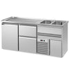 Stół chłodniczy barowy Premium PLUS – 1950 x 700 mm – z 1 drzwiami i 2 szufladami 2/5 i 3/5, zdjęcie 3 z 17