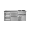 Bar refrigerated counter Premium PLUS – 1950 x 700 mm – with 1 glass door and 2 drawers 1/2, image 1 of 12