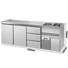 Stół chłodniczy barowy Premium PLUS – 2500 x 700 mm – z 2 drzwiami i 3 szufladami