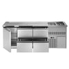 Lada barmańska PREMIUM PLUS - 2500x700mm - 6 Szuflad & 1 Drzwi - z 2 zlewami i 2 ociekaczami