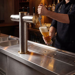 Barowy stół chłodniczy Premium PLUS - 1550x700 mm - 1 szklane drzwi & 3 szuflady