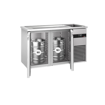 Barowy stół chłodniczy PREMIUM - 1550x700 mm - 2 drzwi - Prime Gastro