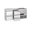 Bar refrigerated counter PREMIUM – 1950 x 700 mm – with 5 drawers