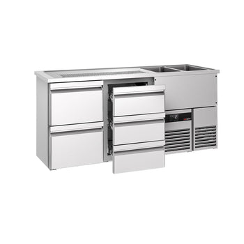 Barowy stół chłodniczy PREMIUM - 1950x700mm - 5 szuflad - Prime Gastro
