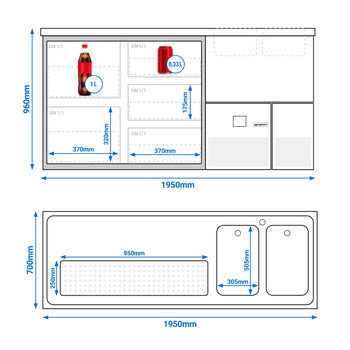 Barowy stół chłodniczy PREMIUM - 1950x700mm - 5 szuflad - Prime Gastro