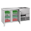 Direct Draw Beer Dispenser / Kegerator PREMIUM - 1950x700mm - Double Glass Doors