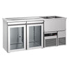 Direct Draw Beer Dispenser / Kegerator PREMIUM - 1950x700mm - Double Glass Doors
