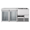 Direct Draw Beer Dispenser / Kegerator PREMIUM - 1950x700mm - Double Glass Doors