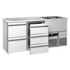 Bar refrigerated counter PREMIUM – 1950 x 700 mm – with 5 drawers