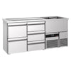 Bar refrigerated counter PREMIUM – 1950 x 700 mm – with 5 drawers
