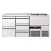 Bar refrigerated counter PREMIUM – 1950 x 700 mm – with 5 drawers