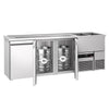 Bar refrigerated counter PREMIUM – 2500 x 700 mm – with 3 doors