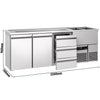 Direct Draw Beer Dispenser / Kegerator PREMIUM - 2500x700mm - 2 Solid Doors & 3 Drawers