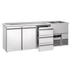 Direct Draw Beer Dispenser / Kegerator PREMIUM - 2500x700mm - 2 Solid Doors & 3 Drawers