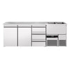 Direct Draw Beer Dispenser / Kegerator PREMIUM - 2500x700mm - 2 Solid Doors & 3 Drawers