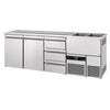 Direct Draw Beer Dispenser / Kegerator PREMIUM - 2500x700mm - 2 Solid Doors & 3 Drawers