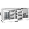 Direct Draw Beer Dispenser / Kegerator PREMIUM - 2500x700mm - Single Glass Door & 6 Drawers