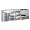 Direct Draw Beer Dispenser / Kegerator PREMIUM - 2500x700mm - Single Glass Door & 6 Drawers