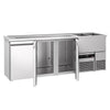 Bar refrigerated counter PREMIUM – 2500 x 700 mm – with 3 doors