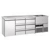Direct Draw Beer Dispenser / Kegerator PREMIUM - 2500x700mm - 1 Solid Door & 6 Drawers