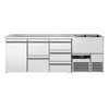 Direct Draw Beer Dispenser / Kegerator PREMIUM - 2500x700mm - 1 Solid Door & 5 Drawers