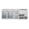 Direct Draw Beer Dispenser / Kegerator PREMIUM - 2500x700mm - Double Glass Doors & 2 Drawers