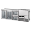 Direct Draw Beer Dispenser / Kegerator PREMIUM - 2500x700mm - Double Glass Doors & 2 Drawers