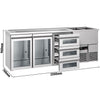 Direct Draw Beer Dispenser / Kegerator PREMIUM - 2500x700mm - Double Glass Doors & 3 Drawers