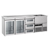 Direct Draw Beer Dispenser / Kegerator PREMIUM - 2500x700mm - Double Glass Doors & 3 Drawers
