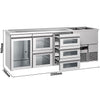 Direct Draw Beer Dispenser / Kegerator PREMIUM - 2500x700mm - Single Glass Door & 5 Drawers