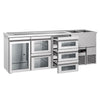 Direct Draw Beer Dispenser / Kegerator PREMIUM - 2500x700mm - Single Glass Door & 5 Drawers