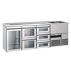 Direct Draw Beer Dispenser / Kegerator PREMIUM - 2500x700mm - Single Glass Door & 5 Drawers