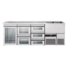 Direct Draw Beer Dispenser / Kegerator PREMIUM - 2500x700mm - Single Glass Door & 5 Drawers