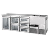 Direct Draw Beer Dispenser / Kegerator PREMIUM - 2500x700mm - Single Glass Door & 5 Drawers