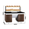 Bakery Buffet Display Counter DUBLIN - 1600mm - with 2 Shelves - on Castors - Black Granite Worktop