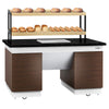 Bakery Buffet Display Counter DUBLIN - 1600mm - with 2 Shelves - on Castors - Black Granite Worktop