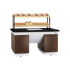Bakery Buffet Display Counter DUBLIN - 1600mm - with 2 Shelves - on Castors - Black Granite Worktop