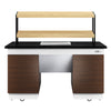 Bakery Buffet Display Counter DUBLIN - 1600mm - with 2 Shelves - on Castors - Black Granite Worktop