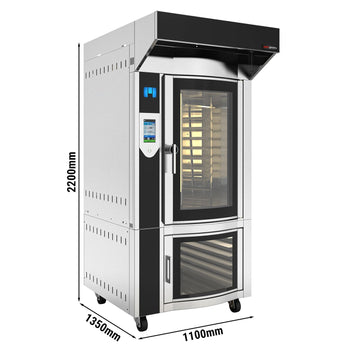 Piec obrotowy - gazowy - z nawilżaniem - dotykowy - 10x EN 600x400 - z okapem & komorą rozrostu